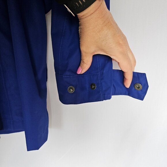 LANDS' END Blue Hooded Windbreaker / Raincoat Jacket, Size XS (2-4) - Picture 14 of 16